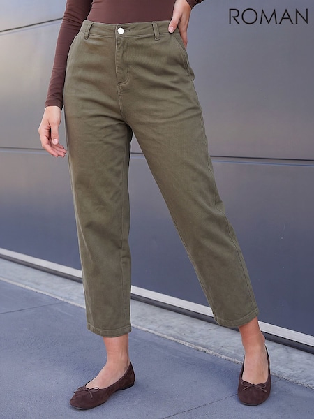 Green - Roman Petite Crop Ankle Denim Trousers