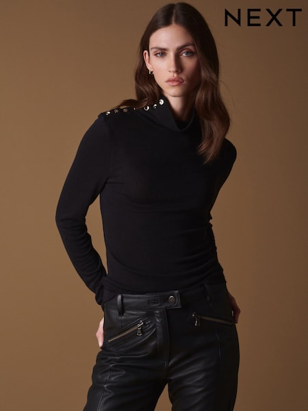 Black Premium Long Sleeve Roll Neck Top (548784) | €12