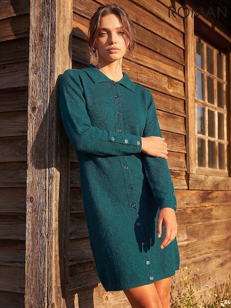 Green - Roman Petite Knitted Dress