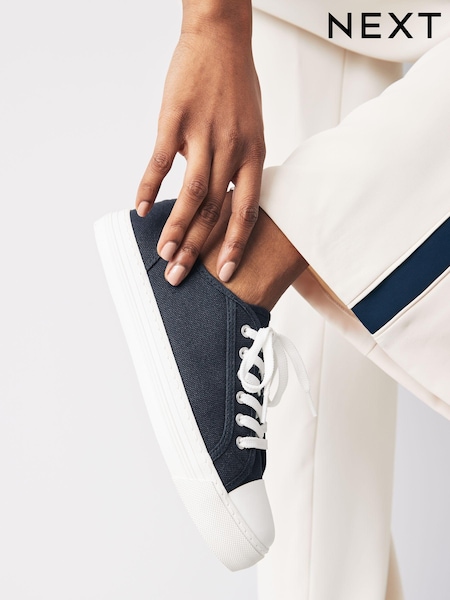 Темно-синий - Forever Comfort® Canvas Baseball Trainers (548925) | €27