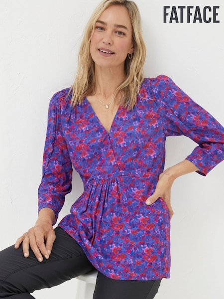 FatFace Purple Frankie Painterly Blouse (549079) | €30