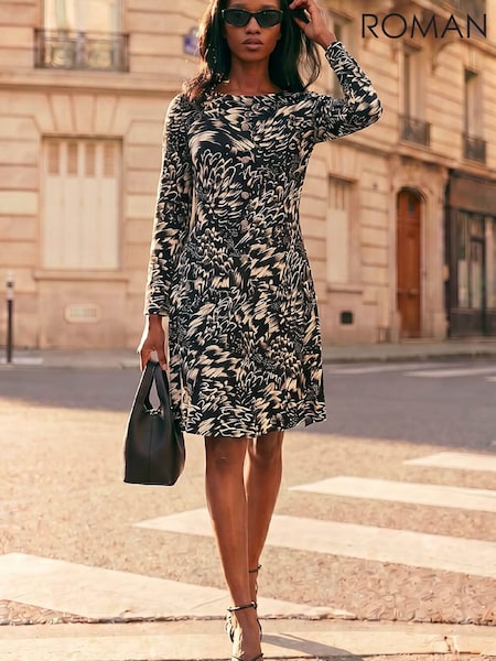 long sleeve a line dress knee length Inspire Chic Women's Button Up A-Line Dress Puff Long Sleeve Tie Waist Business Casual Knee Length Dresses M Beige, Size: Medium