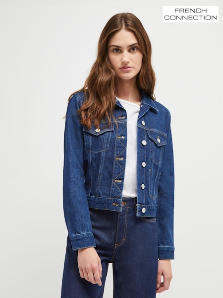 French Connection Macee Micro Western Denim 100% Cotton Jacket (549490) | 708 LEI