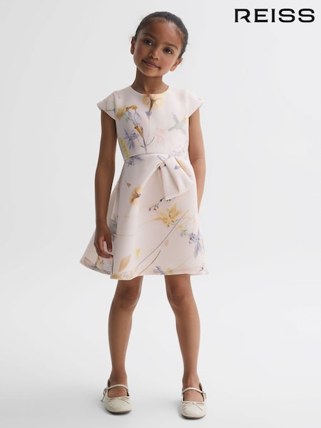 Reiss Pink Eda 9-14 yrs Scuba Floral Printed Dress (549832) | €84