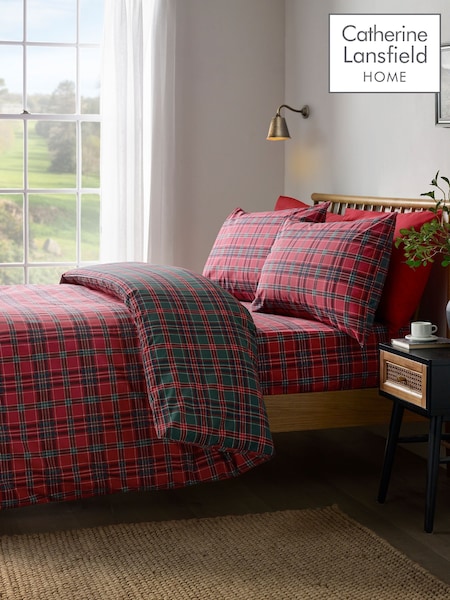 Catherine Lansfield Tartan Check Reversible Duvet Cover And Set