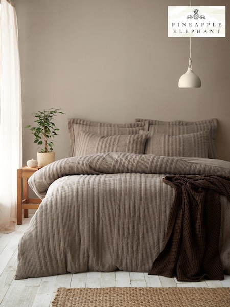 Pineapple Elephant Tamba Jersey Stripe Quilted Duvet Cover Set
