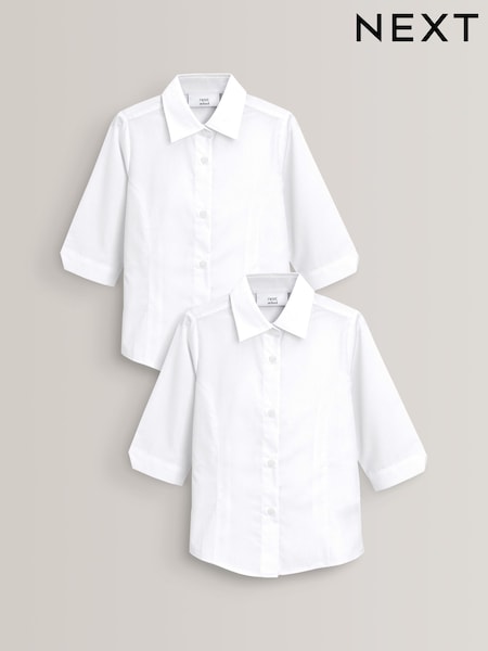 Weiß - 2 Pack Three Quarter Sleeve School Blouses (3-17yrs) (549965) | 14 € - 21 €