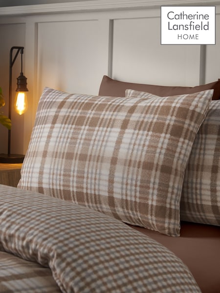 Catherine Lansfield Brushed Hamish Check Duvet Cover And Pillowcase Set