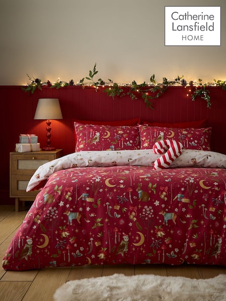 Catherine Lansfield Christmas Enchanted Twilight Duvet Cover And Pillowcase Set