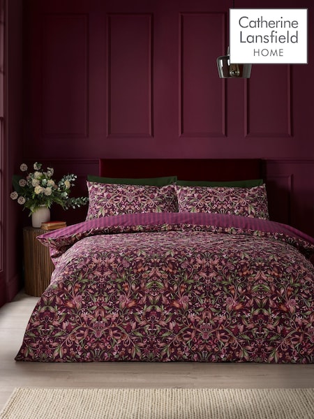 Catherine Lansfield Richmond Floral Reversible Duvet Cover And Pillowcase Set