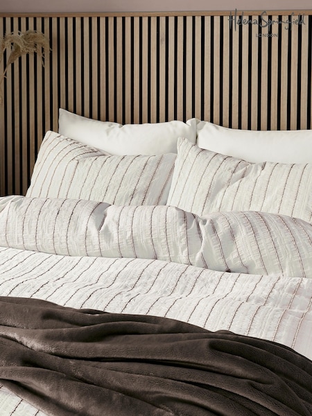 Helena Springfield Waffle Stripe Cotton Rich Reversible Cover Set