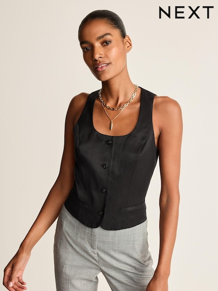 Black Square Neck Waistcoat (550534) | €4