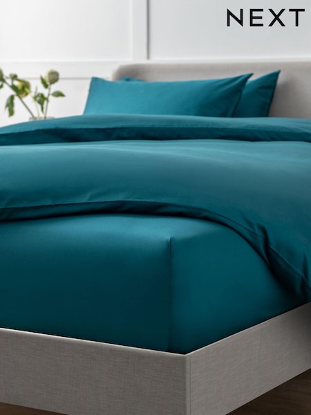 Dark Teal Blue Collection Luxe 400 Thread Count 100% Egyptian Deep Fitted Cotton Sateen Sheet (551264) | €33 - €53