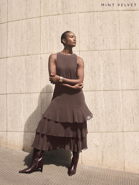 brown ruffle wedding guest dress Buy Women's Clothing Online Women's Dept. LA MARIE ♥️♥️ Nadia Item:Full Outfit this party dress will