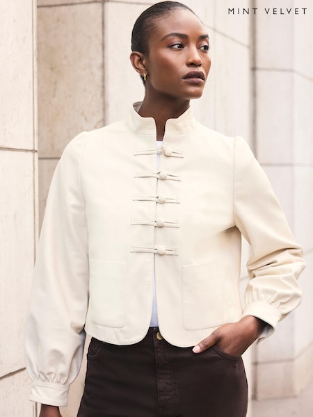 Blanco - Chaqueta con cuello alzado de Mint Velvet