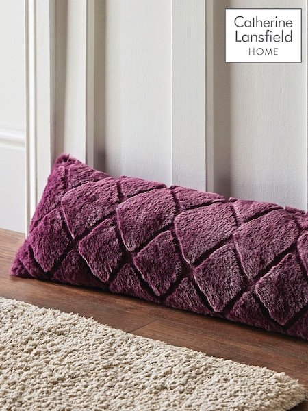 Catherine Lansfield Purple Cosy Diamond Fleece Draught Excluder (551643) | AED93