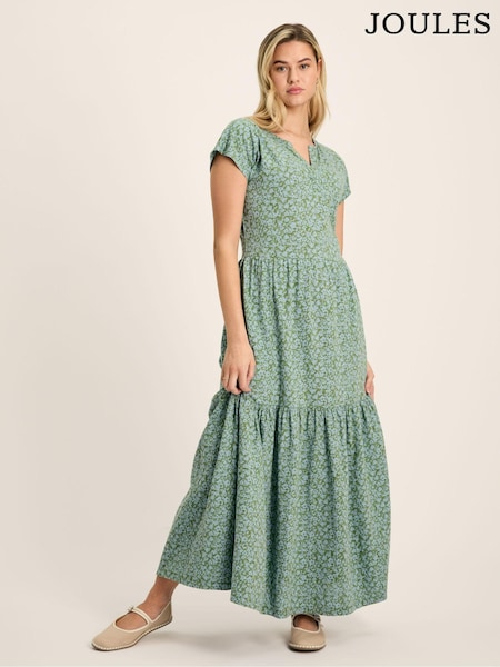 Joules Ariana Green Jersey Tiered Dress (551720) | €57