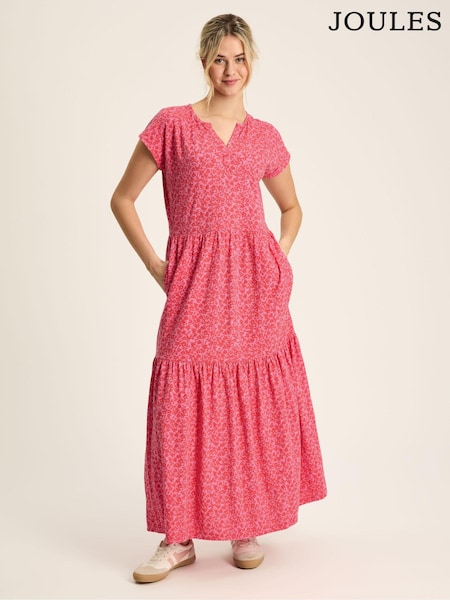 Joules Ariana Pink Jersey Tiered Dress (551727) | €57