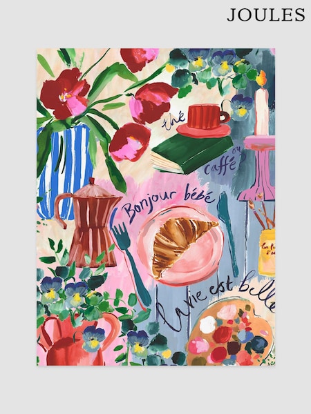 Joules Bonjour Bebe Wood Mounted Framed Print Wall Art