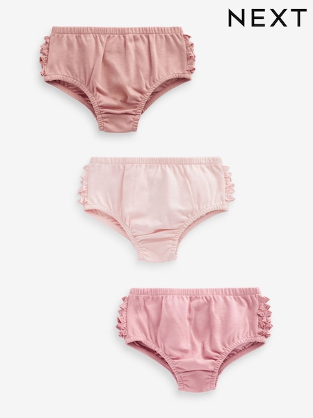 Pink - Baby 100% Cotton Knickers 3 Pack (0mths-2yrs) (551927) | 11 €