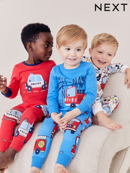 Red/Blue Emergency Vehicles 3 Pack Snuggle Pyjamas (9mths-8yrs) (552193) | $44 - $54