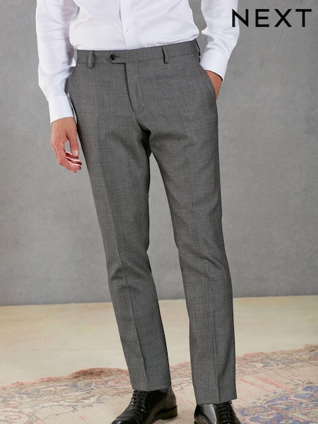 Grey Slim Signature Empire Mills 100% Wool Birdseye Suit: Trousers (552663) | €7