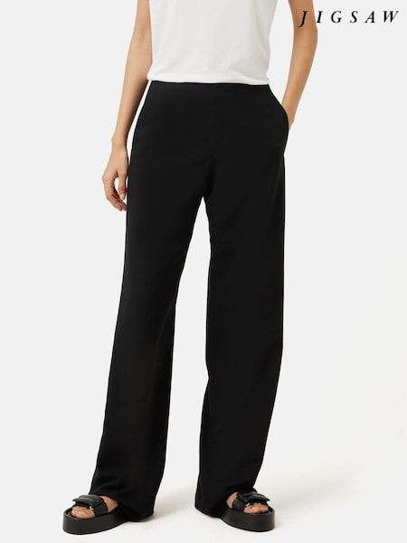 Jigsaw Black Hopsack Trousers (552834) | €89