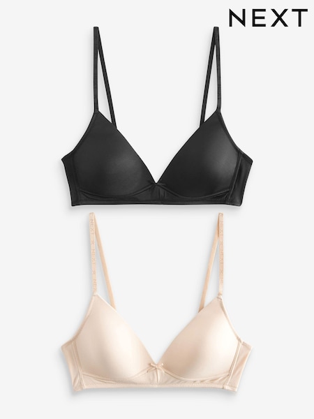 Black/Beige Trainer Bras 2 Pack (553037) | $55