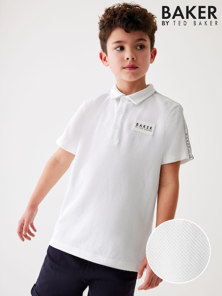 Baker by Ted Baker Textured White Polo Shirt (553083) | AED60 - AED78