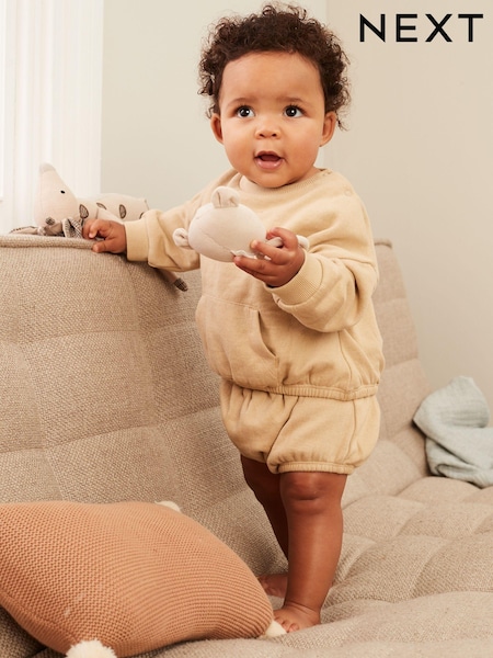Cream/Yellow Cosy Sweatshirt and Bloomer Shorts Baby 2 Piece Set (0mths-2yrs) (553216) | €6.50 - €7.50