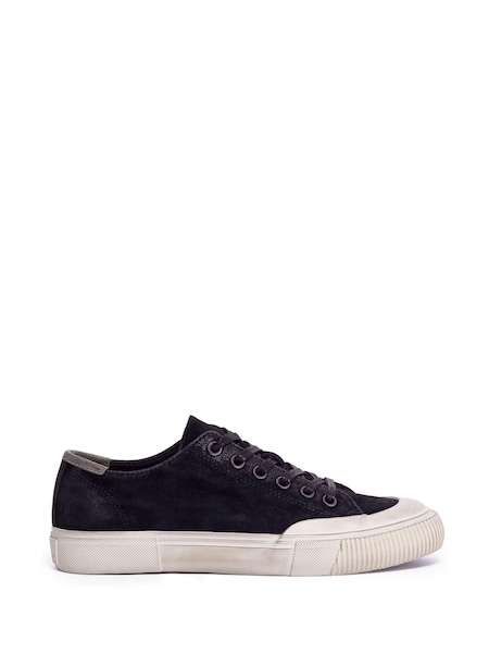 AllSaints Black Rigg Ramskull Lace-Up Canvas Shoes (553834) | $226