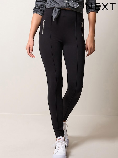 Черный - Ponte Zip Detail Leggings (554140) | €8