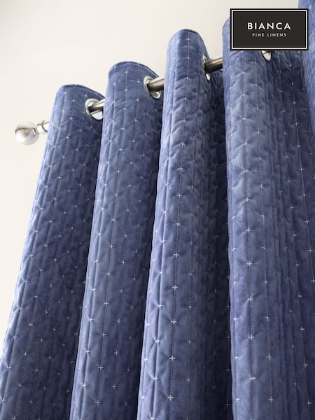 Bianca Attica Velvet Blackout Thermal Eyelet Curtains