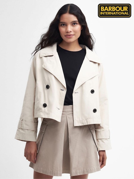 Barbour International® Beige Hadfield Cropped Trench Coat (554382) | €95