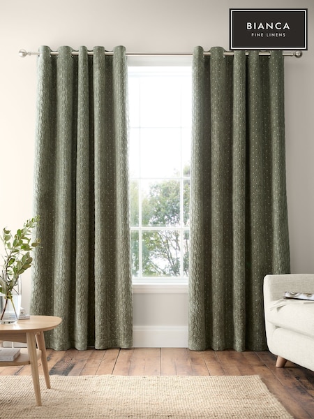 Bianca Attica Velvet Blackout Thermal Eyelet Curtains
