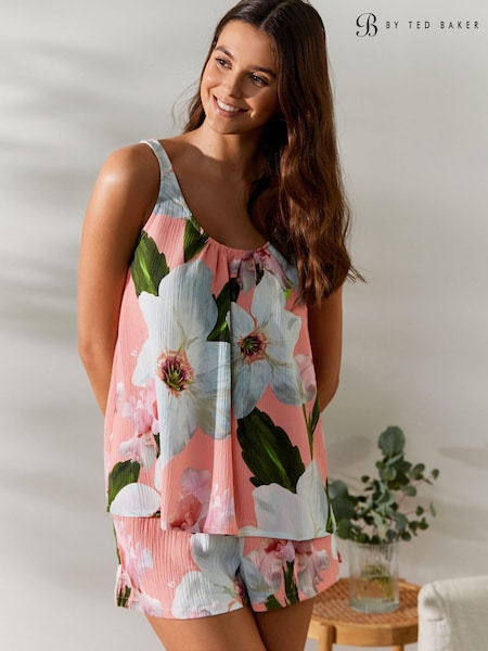 B by Ted Baker Pink Floral Crinkle Short Pyjamas Set (554515) | €26