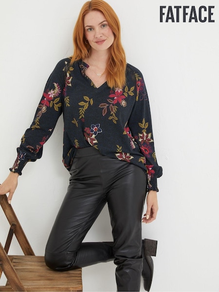FatFace Black Florence Dotted Floral Top (554947) | €24