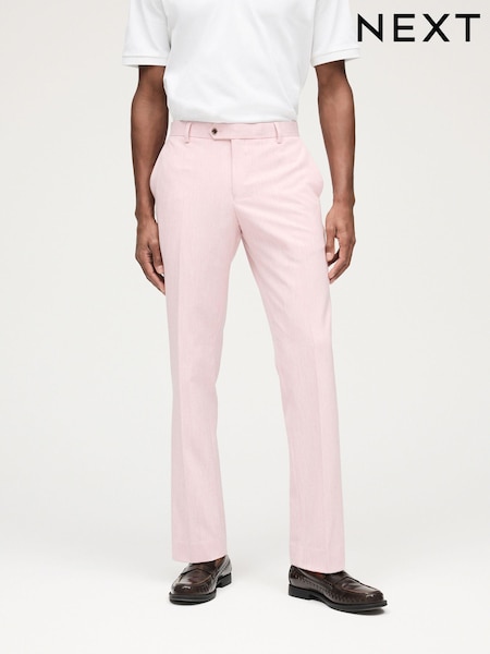 Pink Slim Fit Motionflex Stretch Suit Trousers (555194) | 48 QAR