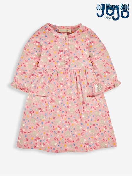 JoJo Maman Bébé Pink Hedgehog Floral Button Front Dress (555232) | € 38