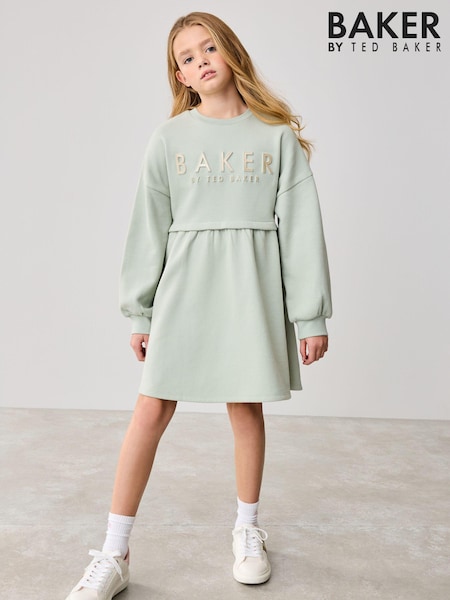 Baker by Ted Baker 100% Cotton Embossed Branded Sweat Dress (555372) | AED89 - AED110