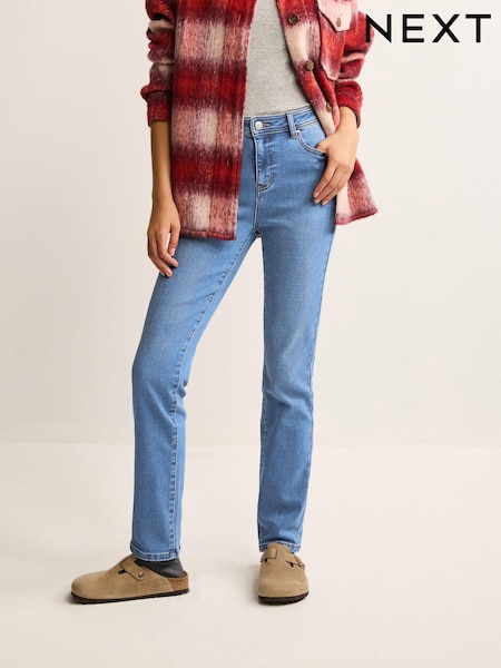 Albastru deschis - Blugi slim fit din material pieptănat (555514) | 132 LEI