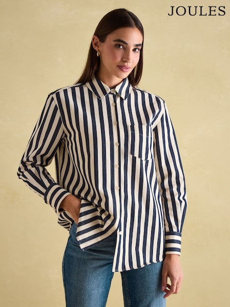 Joules Amilla Navy & Cream Stripe Shirt (556157) | R$ 545