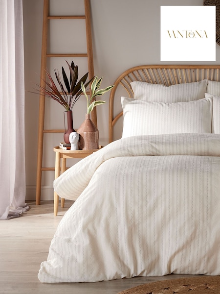 Vantona White Dobby Waffle Duvet Cover and Pillowcase Set (556418) | €61 - €116