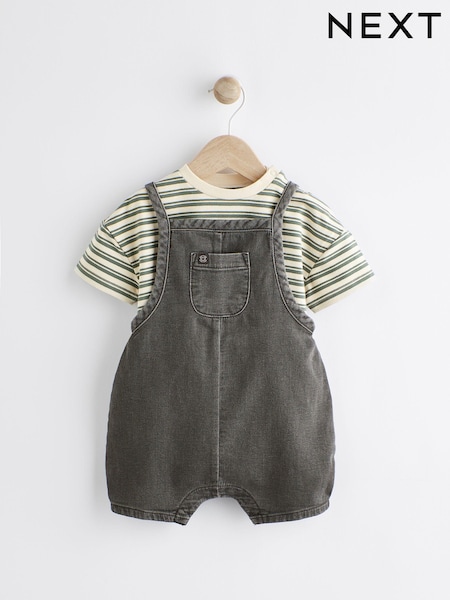 Black/Grey Denim Baby Dungarees and Bodysuit Set (0mths-2yrs) (556544) | €11 - €13