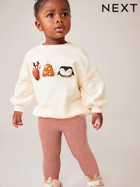 Cream Christmas Sweat and Leggings Set (3mths-7yrs) (557003) | €10 - €12.50