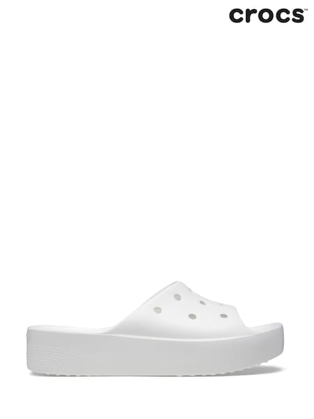 Crocs White Classic Platform Slide Sandals (557362) | €13