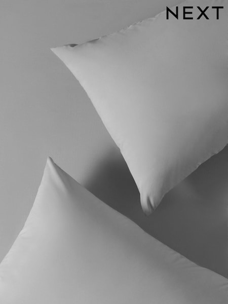 Set of 2 Grey Easy Care Polycotton Pillowcases (557447) | 25 QAR - 34 QAR