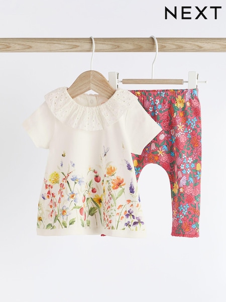 Coral Pink Baby Top And Leggings Set (557478) | €7.50 - €8.50