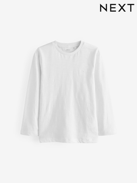 White Long Sleeve Plain T-Shirt (3mths-7yrs) (557510) | €6 - €9