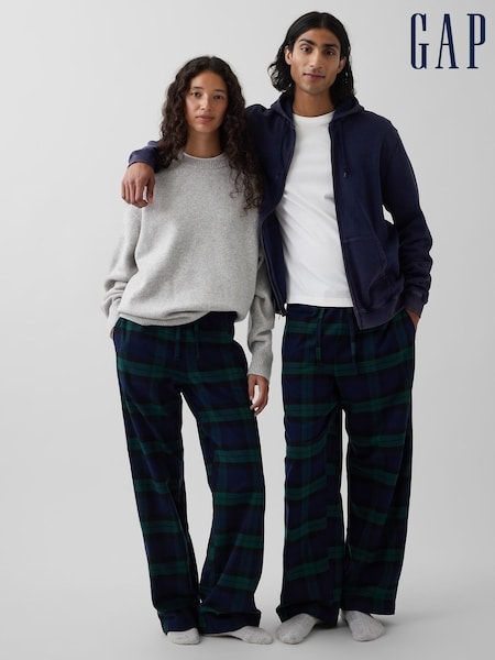 Grün & Marineblau kariert - Gap Pyjamahose aus Flanell